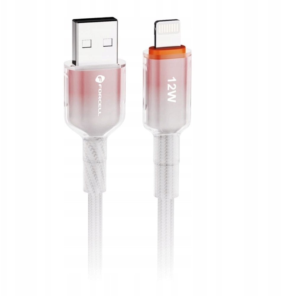 Kabel USB A do Lightning Forcell F-Energy 2,4A 12W Gradient 1 m C353 biały