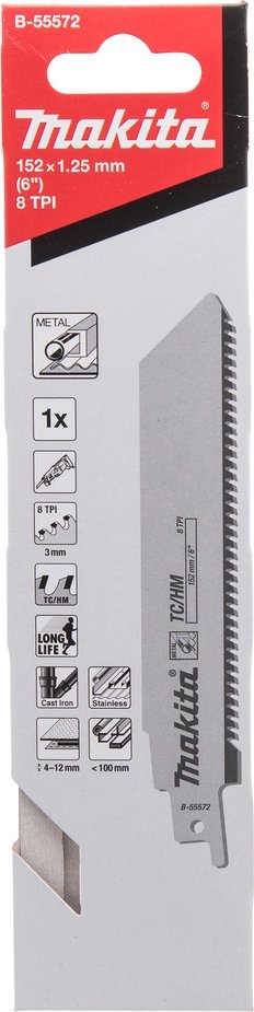 Makita MAKITA SABER SAW BLADE TC/HM 152x1.25mm METAL, CAST IRON, STAINLESS STEEL