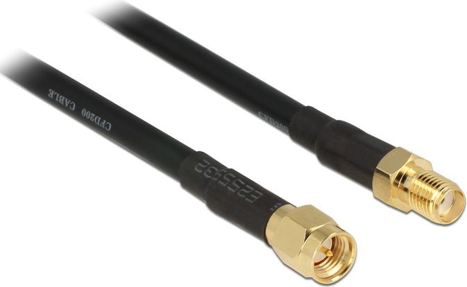 Delock SMA, M-F, 15m, czarny - 89425