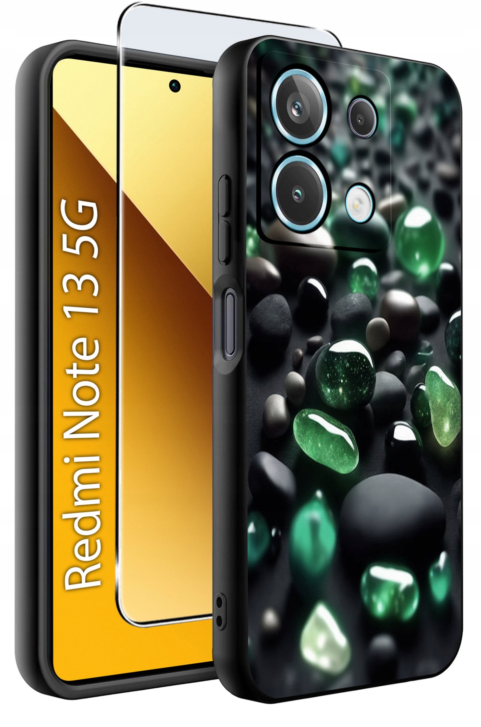 ETUI do Xiaomi Redmi Note 13 5G WZORY |SILIKONOWE MATT CASE +SZKŁO 9H