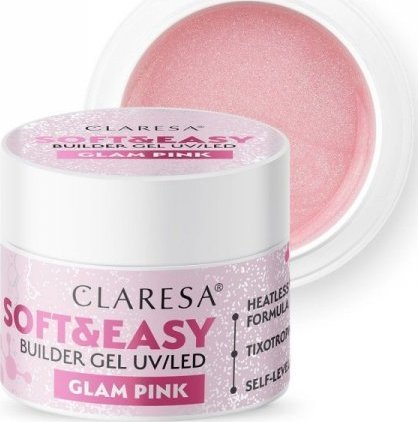 Claresa CLARESA Żel budujący do paznokci Soft&Easy Builder - Glam Pink 90g