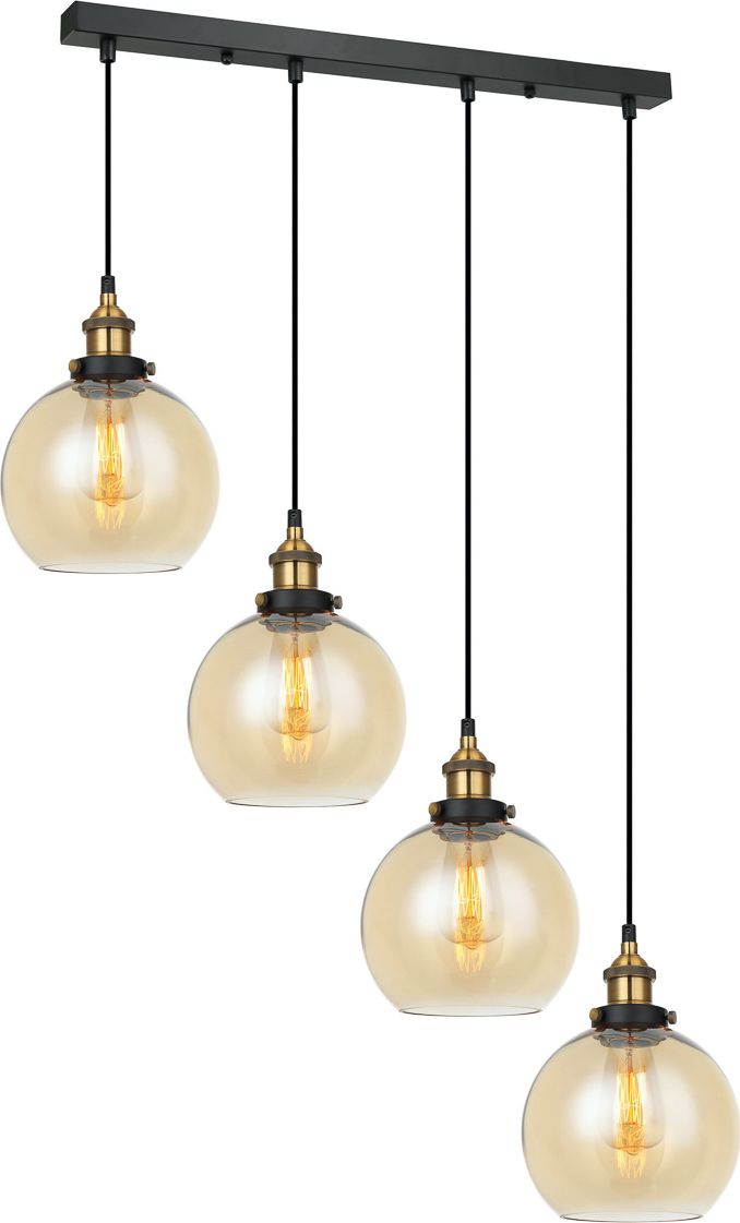 Lampa wisząca Italux Cardena nowoczesna czarny (MDM-4330/4 GD+AMB)