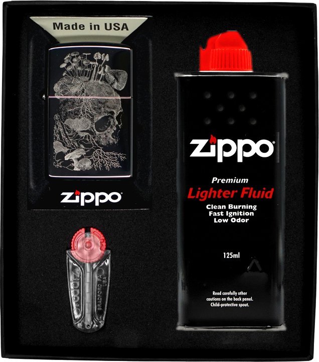 Zestaw ZIPPO Zapalniczka SKULL MUSHROOM DESIGN Prezentowy No1