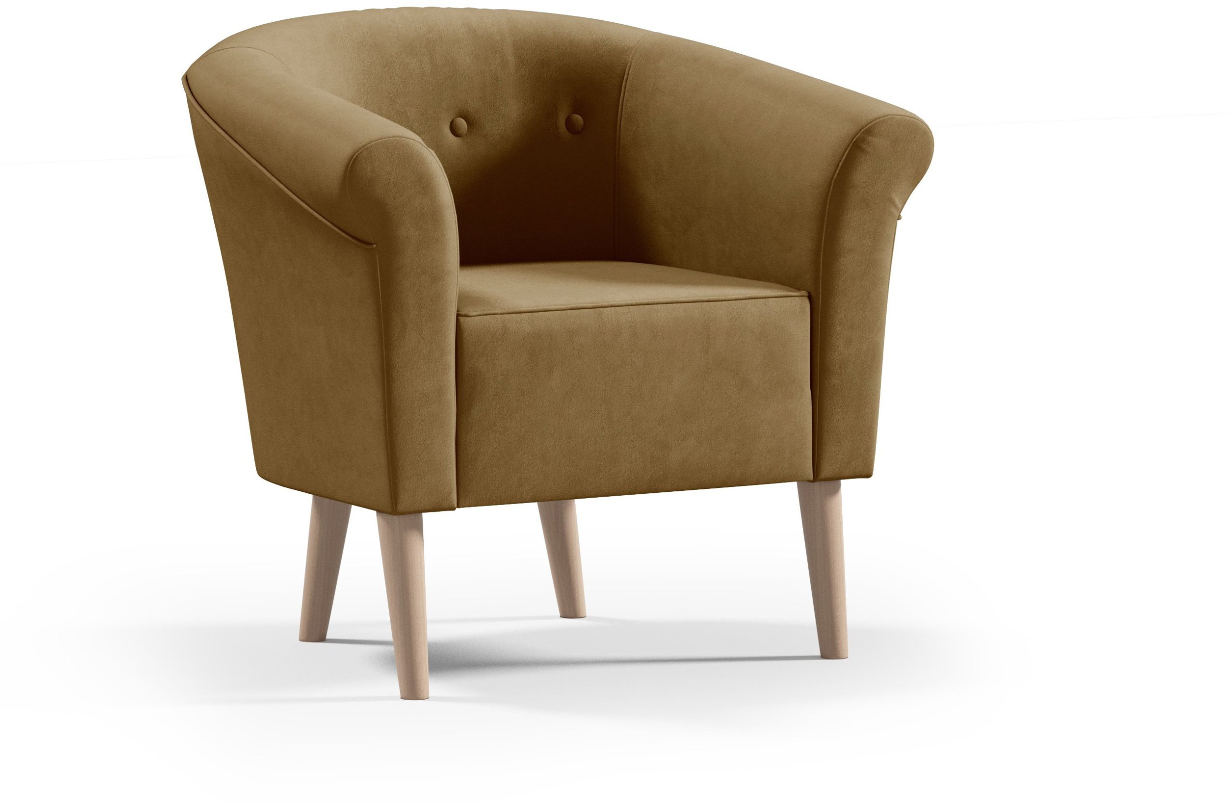 Fotel ESPERO styl skandynawski welur z guzikami monolith 48