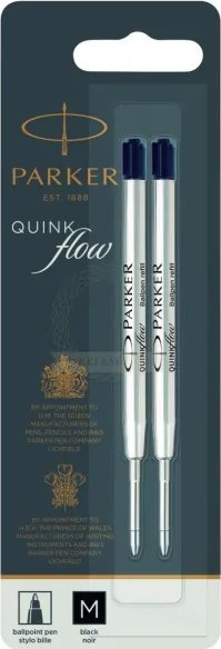 Parker Dwa wkłady do długopisów QUINKflow czarne (M)