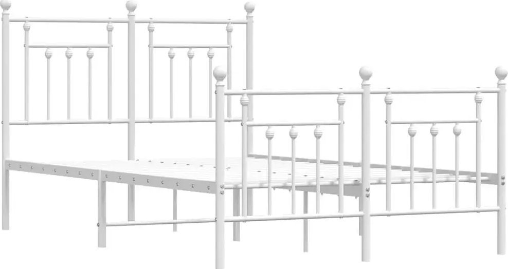 Elior Białe metalowe łóżko loftowe 140x200 cm - Velonis