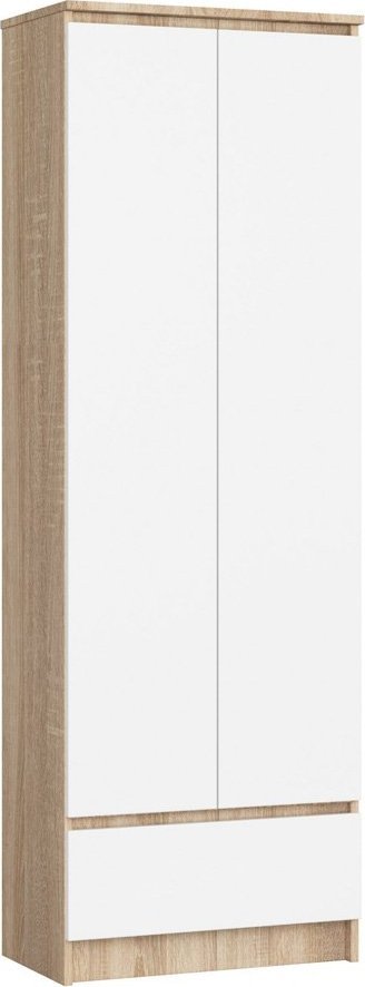 Elior Skandynawski regał do salonu dąb sonoma + biały - Prima 3X