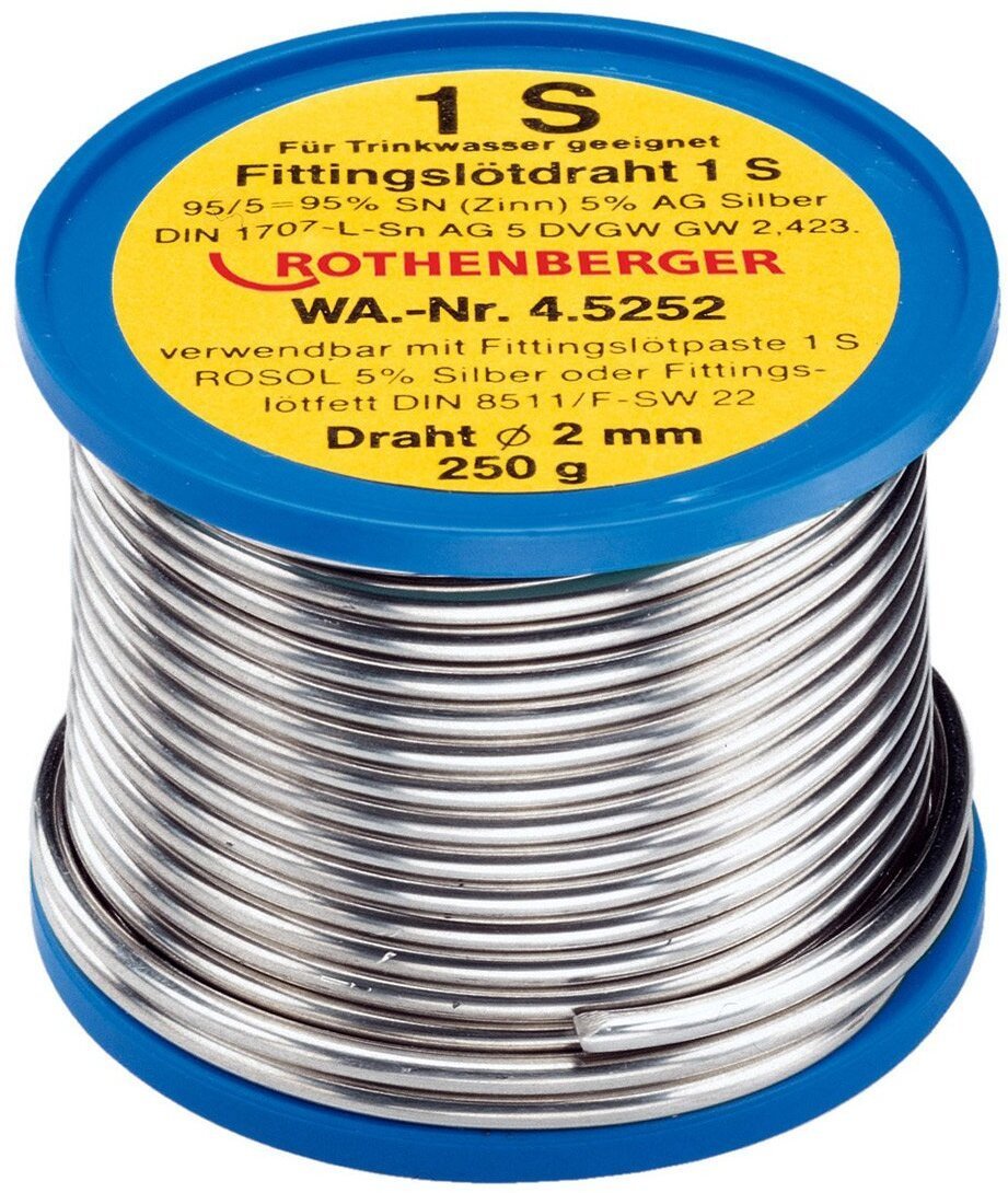 Minkšto litavimo viela ROSOL 1S 2mm 250g, Rothenberger