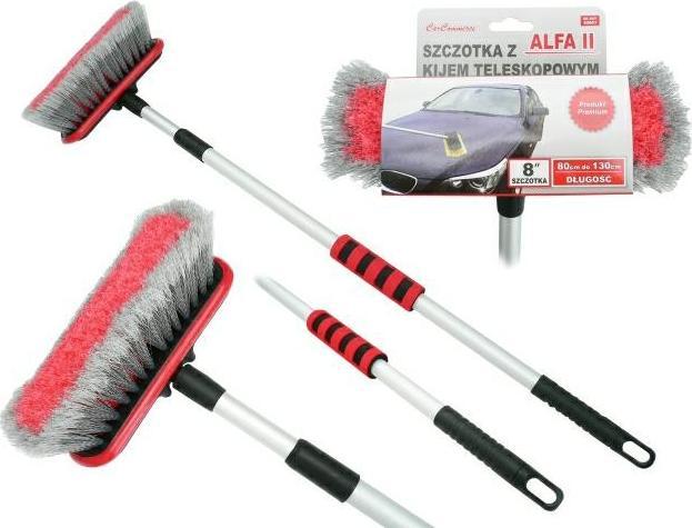 Carcommerce SZCZOTKA Z KIJEM TELESKOPOWYM 80-130cm - ALFA II