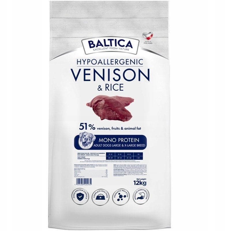 BALTICA NUTRACEUTIC Hypoallergenic Venison & rice L / XL 12kg