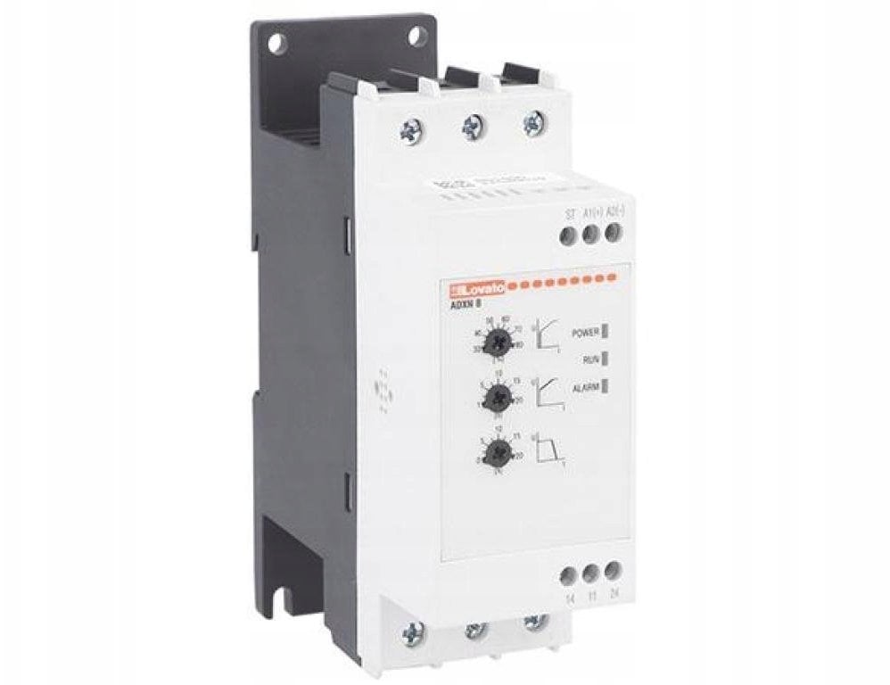 Lovato Electric Softstart 5,5kW przy 400V AC 12A wbudowany przekaźnik bypass zasilanie pomocnicze 100...240VAC ADXNB012