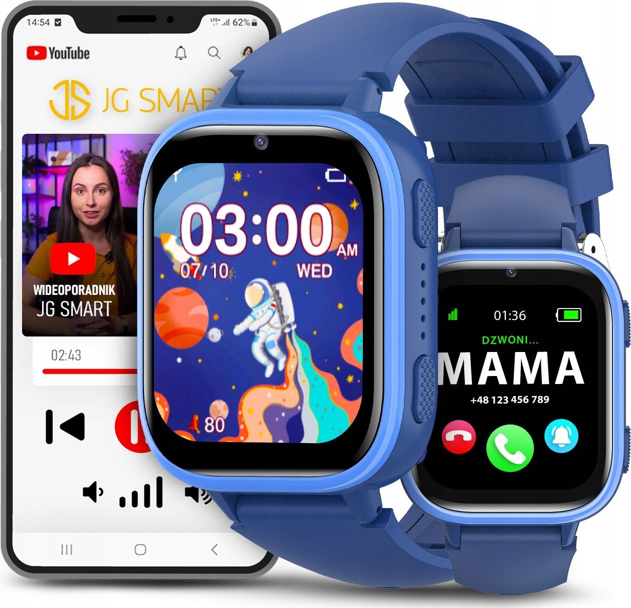 Smartwatch Dla Dziecka Dziecięcy Zegarek Telefon SIM Gry Nauka Aparat Bajki