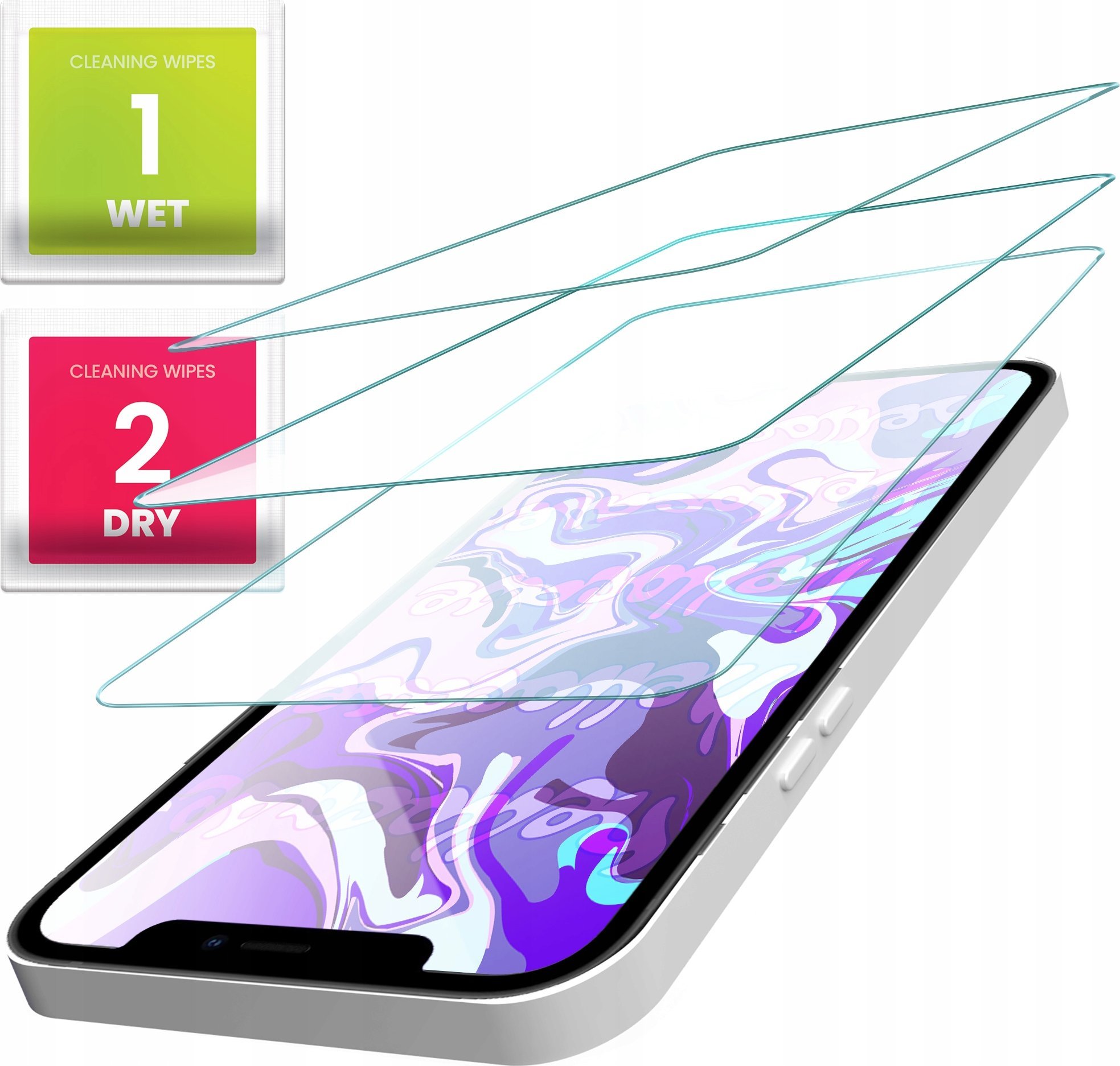 Hello Case 3-PAK Szkło Hartowane do Iphone 12 Mini (szybka 9H, płaskie 2.5D, ochronne)