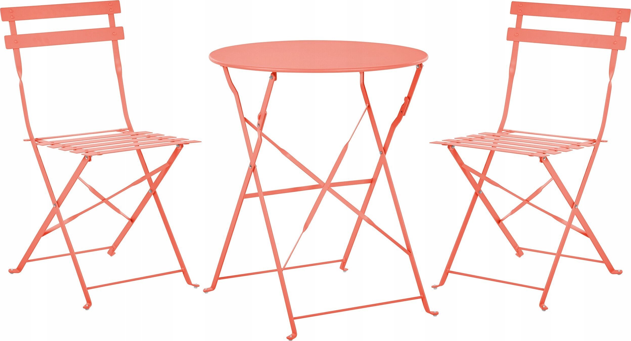 Beliani Zestaw mebli balkonowych metalowy koralowy FIORI