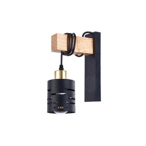 Kinkiet E27 LED Elen wiszący x1 czarny+złoty+WD