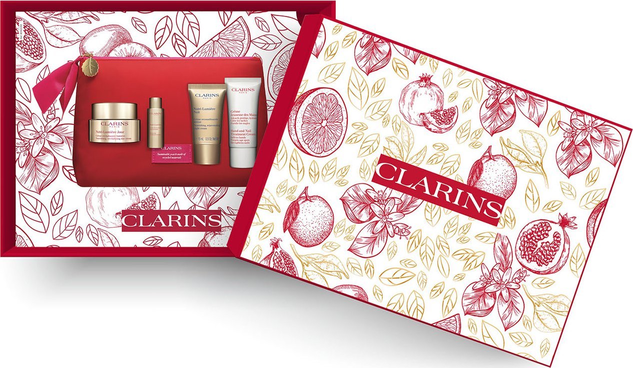 Clarins CLARINS SET (NUTRI LUMIERE DAY CREAM 50ML + NUTRI LUMIERE LOTION 10ML + NUTRI LUMIERE NIGHT CREAM 15ML + HAND AND NAIL CREAM 30ML)