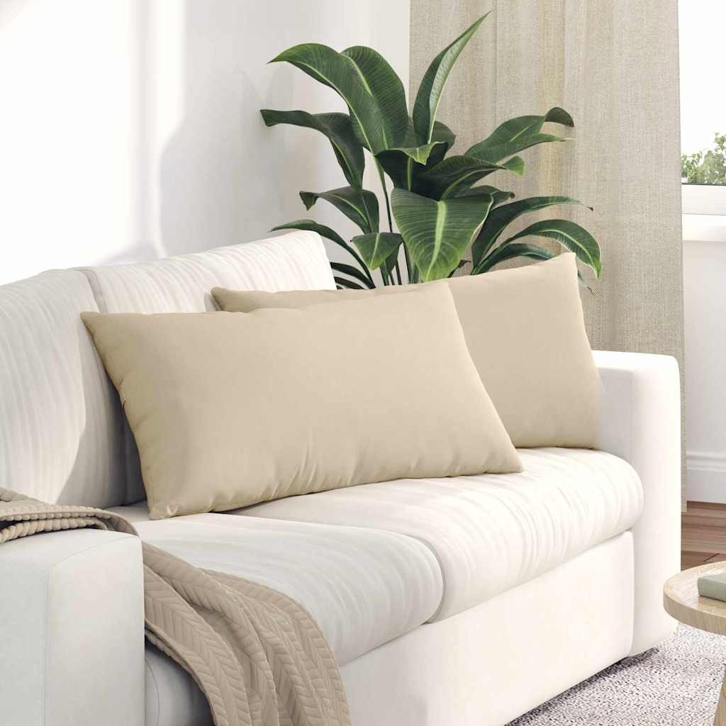 vidaXL Poduszki na sofę 2 pcs Kremowy 80 x 40 cm tkanina