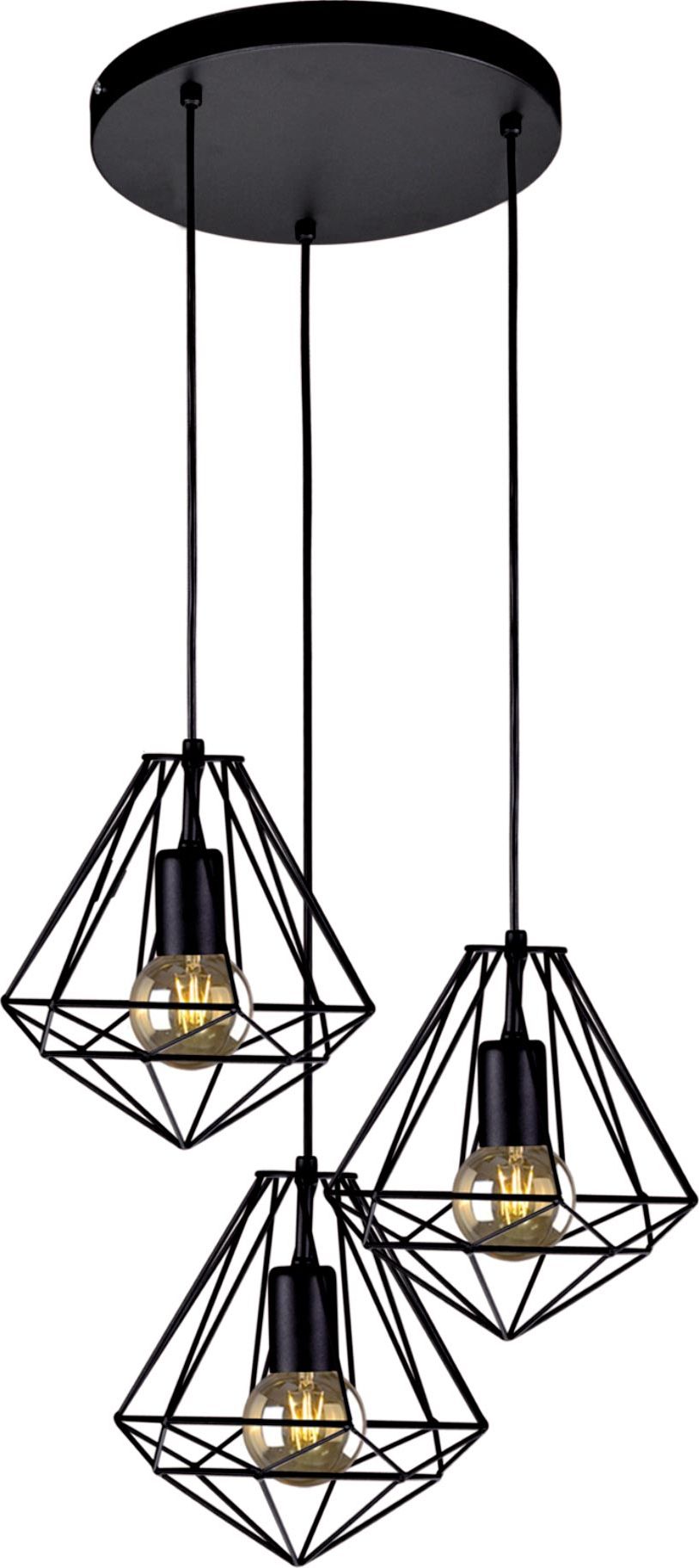 Lampa wisząca KAJA OŚWIETLENIE Lampa druciana zwis MARKO III K-4006 wisząca czarna E27 Kaja