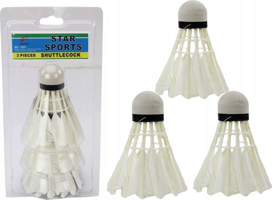 LeanToys Zestaw Lotek z Piór Do Gry w Badmintona 3 Sztki