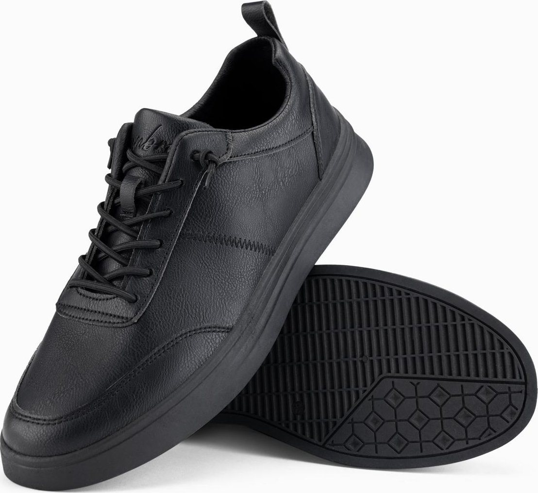 Męskie monochromatyczne buty w stylu sportowym z przeszyciami czarne V4 OM-FOCS-0159 40