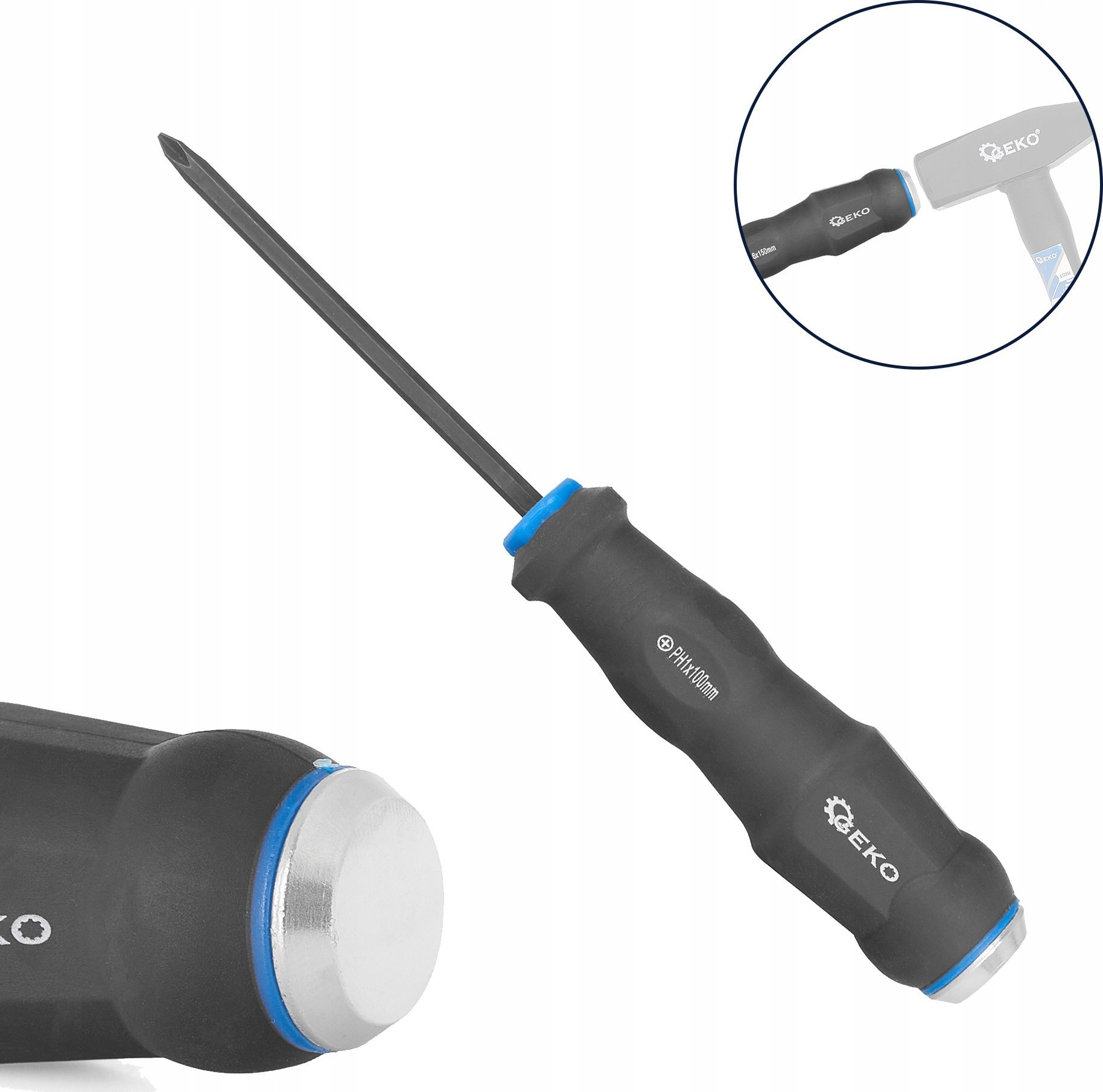 Geko Wkrętak krzyżakowy do pobijania ph 1x100mm CrV (12/120)