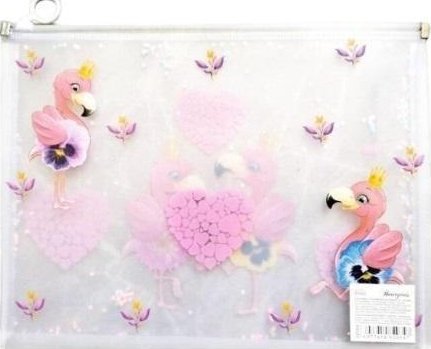 Teczka A4+ z plastikowym suwakiem Flamingi FRESH