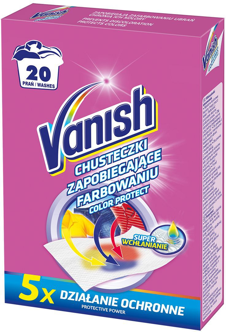 Vanish Color Protect Chusteczki wyłapujące barwnik 20 prań