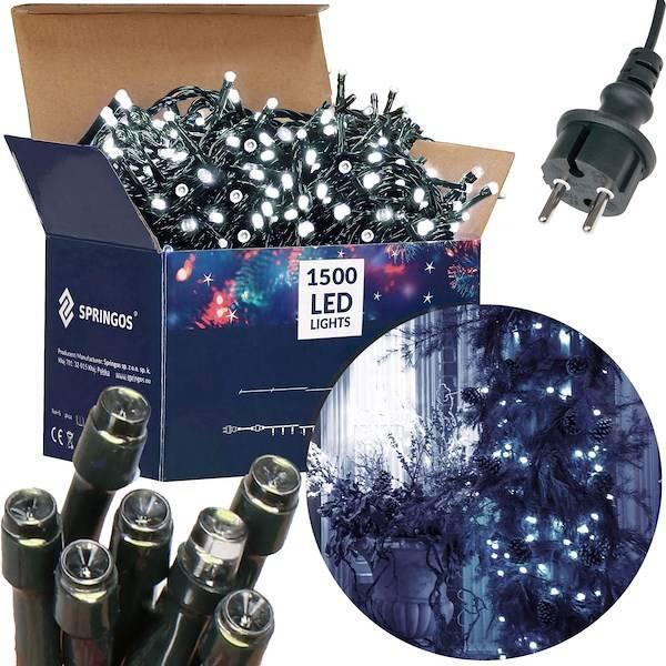 Lampki choinkowe Springos 1500 LED białe zimne
