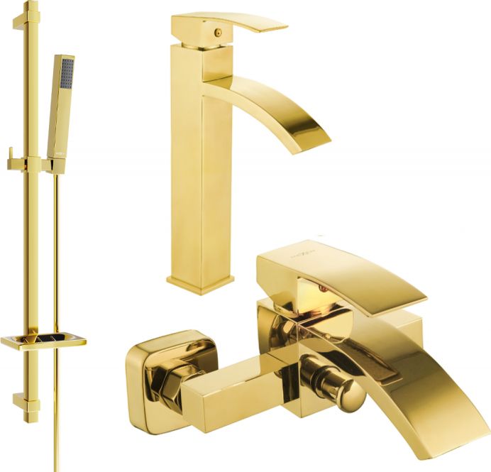 Mexen Mexen Libra DQ77 zestaw wannowy, złoty - 745113DQ77-50