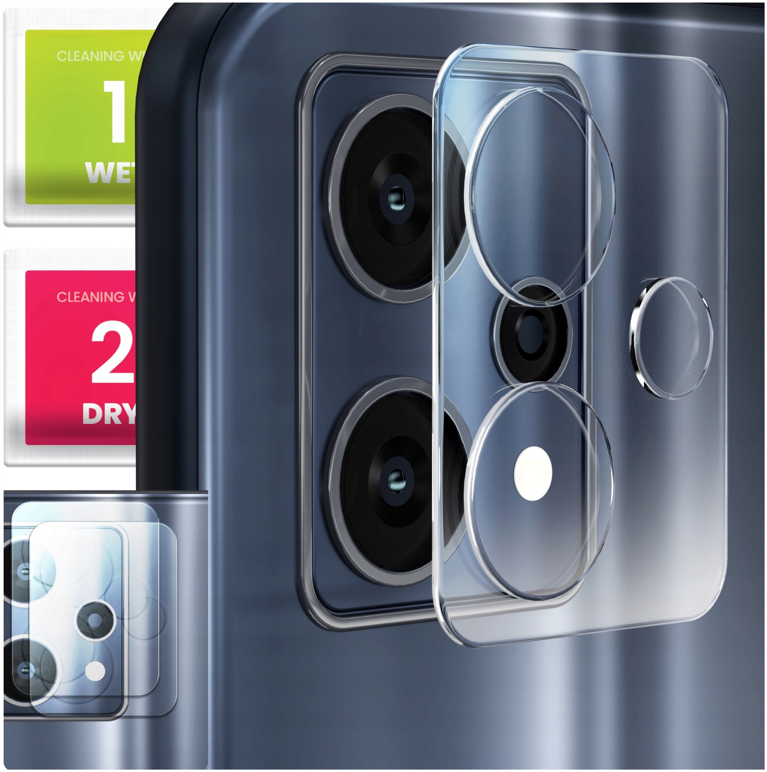 2-PAK Szkło Na Aparat Do Realme 9 Pro / 9 5G (Hartowane, Na Obiektyw, 9H)