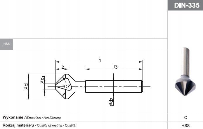 Fanar POGLEBIACZ DIN 335-C 90"*30 HSS