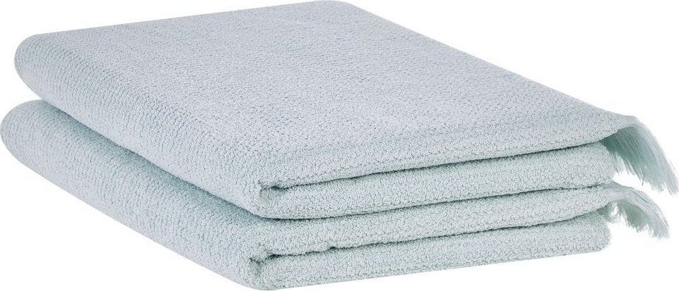 Beliani Komplet 2 ręczników bawełnianych frotte miętowy ATIU