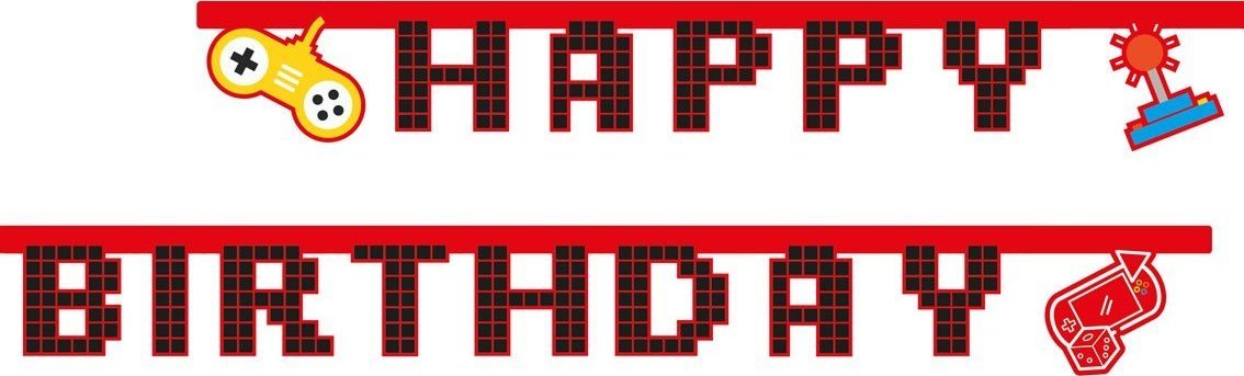 GoDan Baner urodzinowy gamingowy dekoracja wisząca