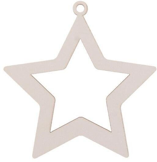 Bombka drewniana Gwiazdka 3szt biała
