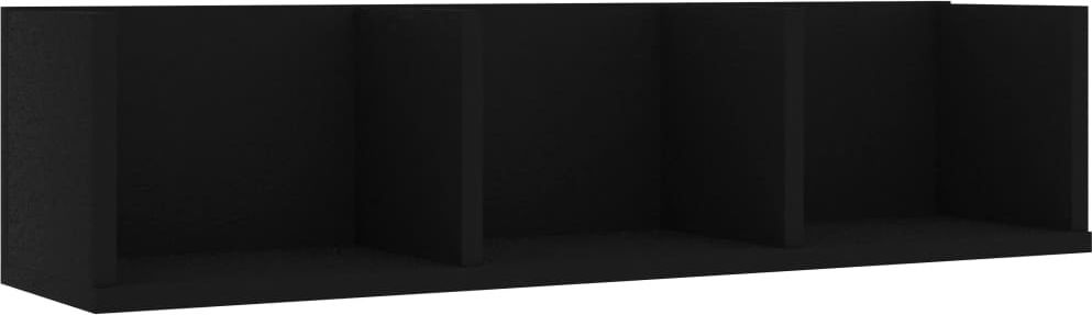 vidaXL VidaXL Półka ścienna na płyty CD, czarna, 75x18x18 cm, płyta wiórowa