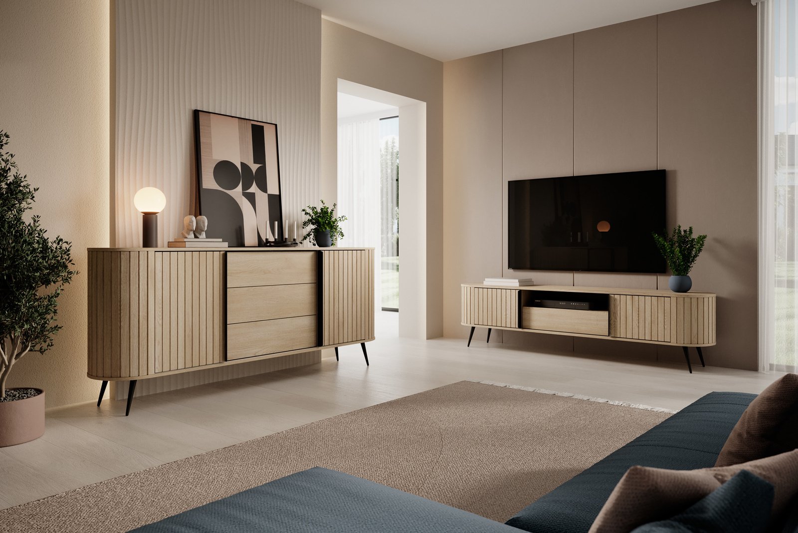 Ravio Szafka RTV 196 cm Dąb Cremona