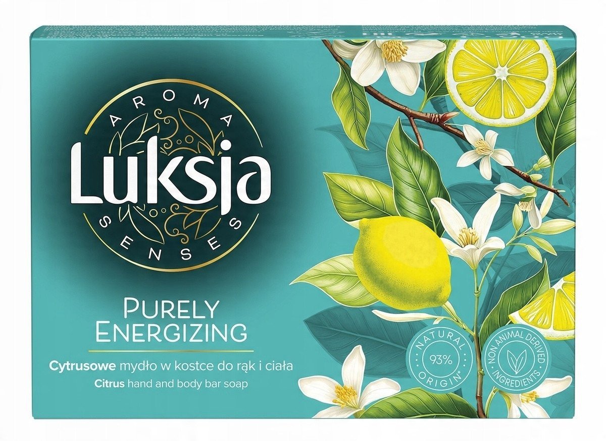 LUKSJA Aroma Senses Purely Energizing Cytrusowe mydło w kostce do rąk i ciała 90 g
