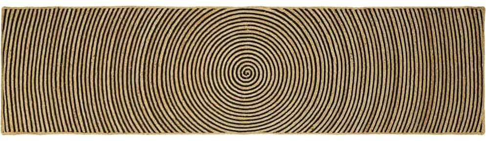 vidaXL Dywan Naturalny i czarny 80 x 300 cm Juta