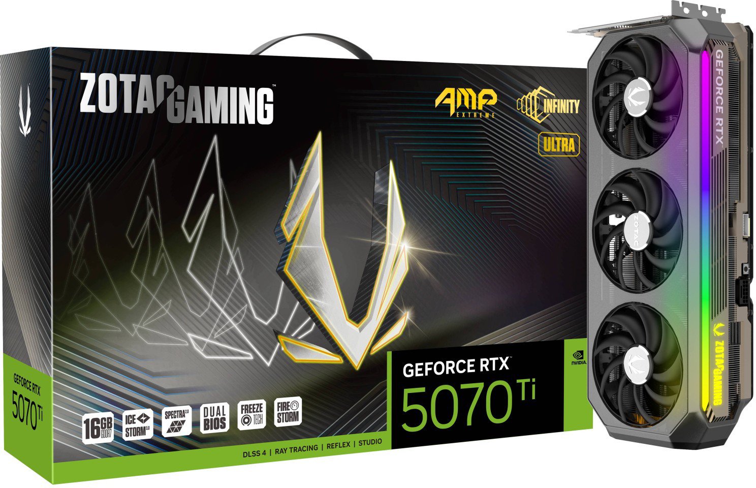 Karta graficzna Zotac Gaming GeForce RTX 5070 Ti AMP Extreme INFINITY ULTRA 16GB GDDR7 DLSS4 (ZT-B50710BU-10P)