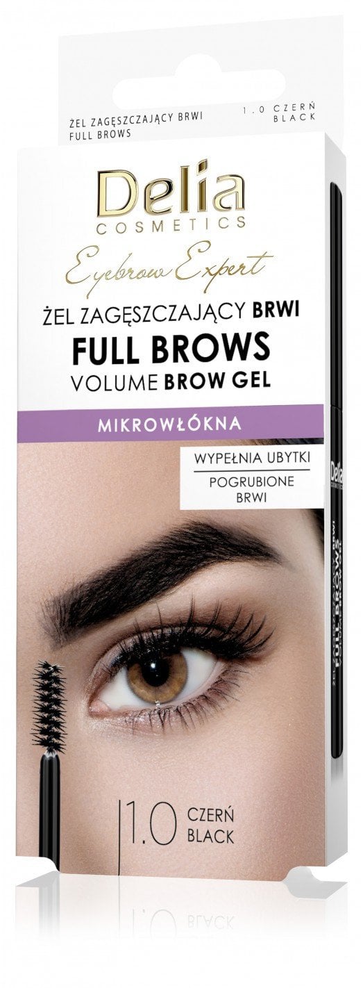 DELIA Eyebrow Expert Żel zagęszczający do brwi - Full Brow 1.0 czerń 7 ml
