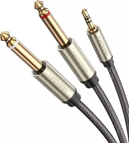 Kabel Ugreen Jack 3.5mm - Jack 6.3mm x2 2m szary (10615)