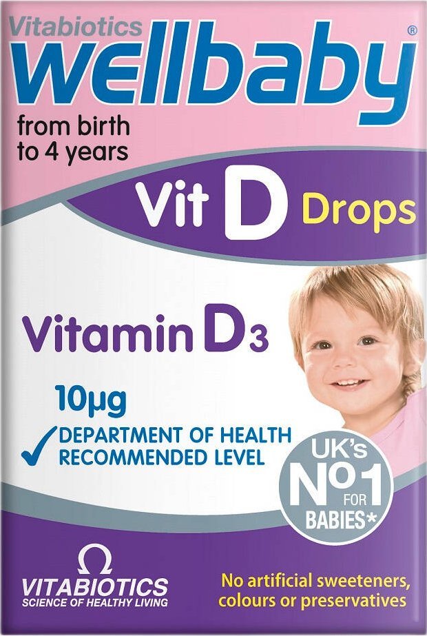 Alkotest VITABIOTICS_Wellbaby Vit D Drops suplement diety dla dzieci 30ml