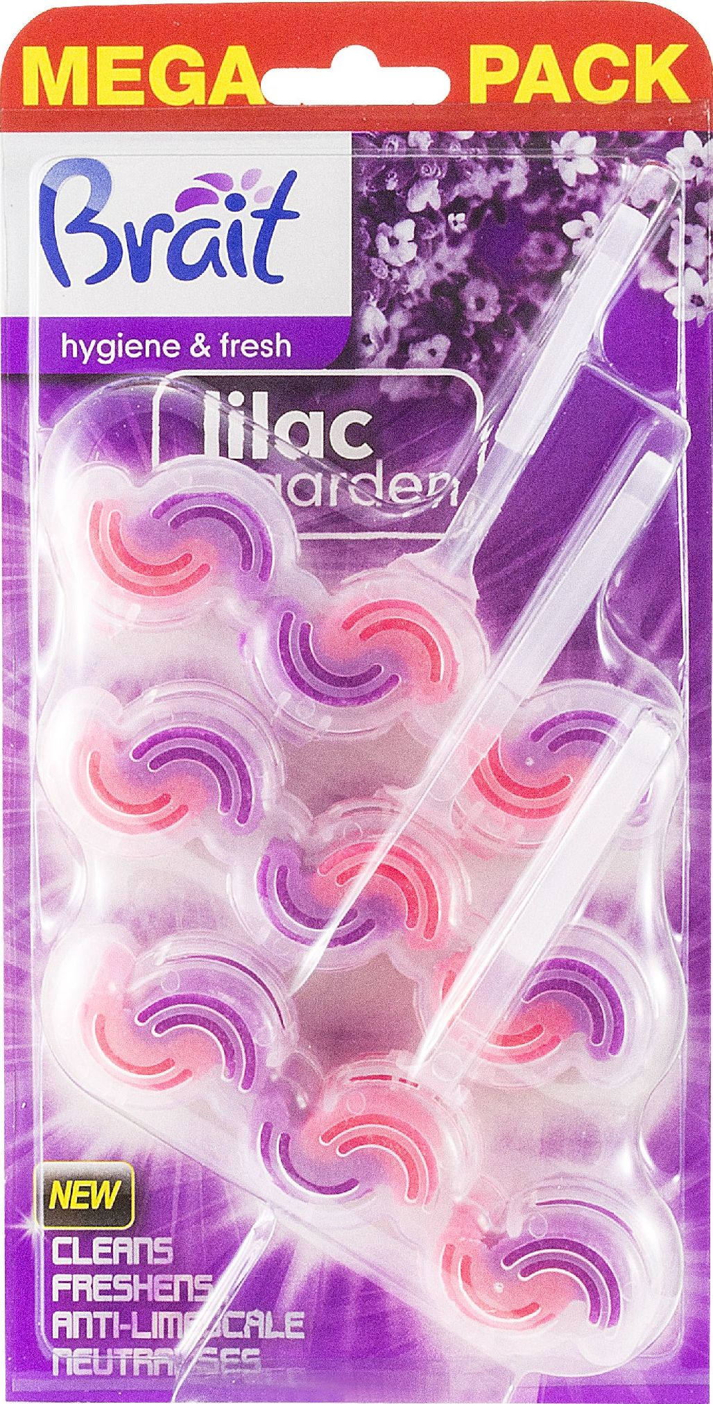Brait Brait Hygiene & Fresh Kostka toaletowa do WC 2-fazowa Lilac Garden 1op.-3x45g