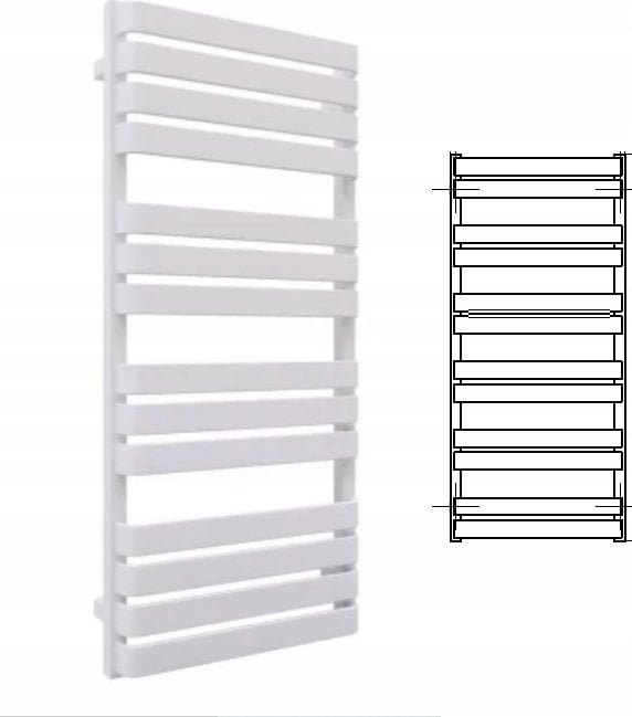 Grzejnik RED COTONN 1110/500 \ RAL 9016, podł. ZS Moc 523W