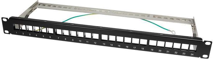 LogiLink Patch panel 19" 1U 24x slot keystone ekranowany Czarny (NK4042)