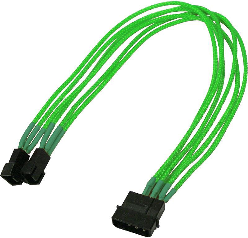 Nanoxia Molex - 3-pin x2, 0.3m, Zielony (NX42A30NG)