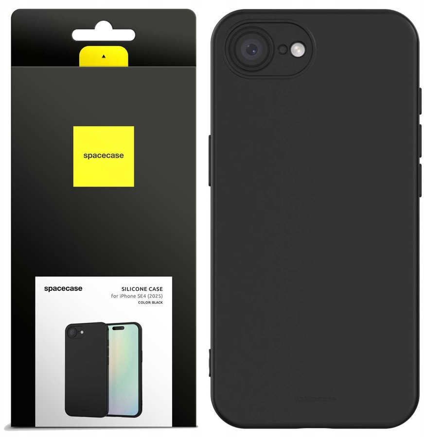 SpaceCase Etui Silicone Case 3.0 iPhone 16E black standard