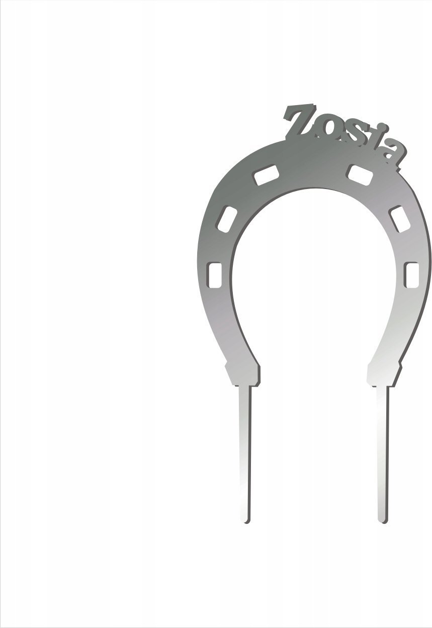 details Topper na tort podkowa dekoracja pleksi srebrny