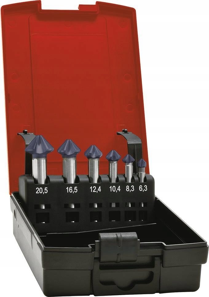 Pogłębiacz stożk.DIN335C zestaw DIN335C 90 stopni 6,3-20,5mm TiAlN z 3/4 z nierów.podz.3-pow.chwyt