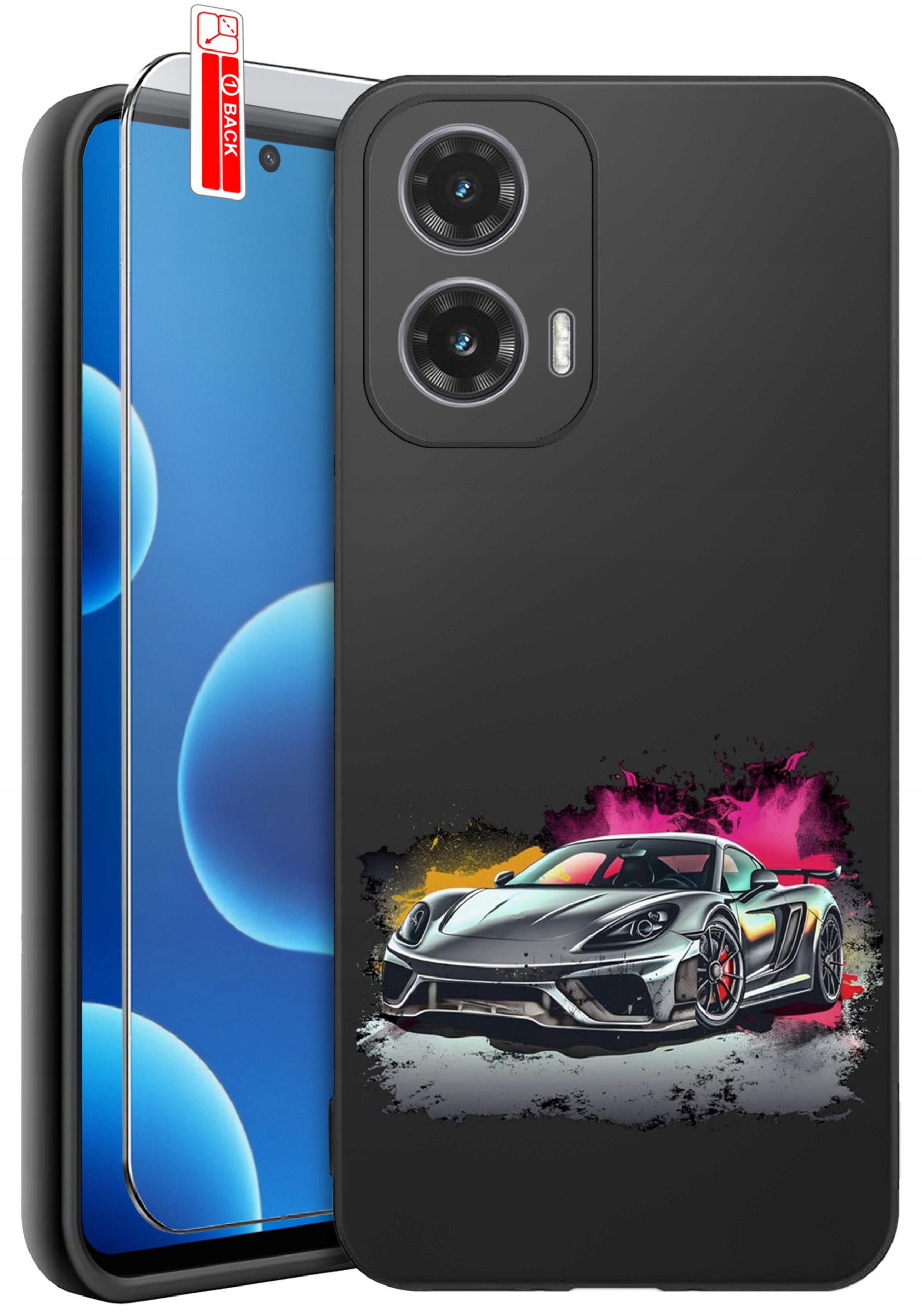 ETUI do Motorola Moto G45 5G | WZORY | SILIKONOWE MATT CASE + SZKŁO 9H